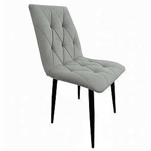Стул Хилтон черный матовый (Velutto 52 серый)