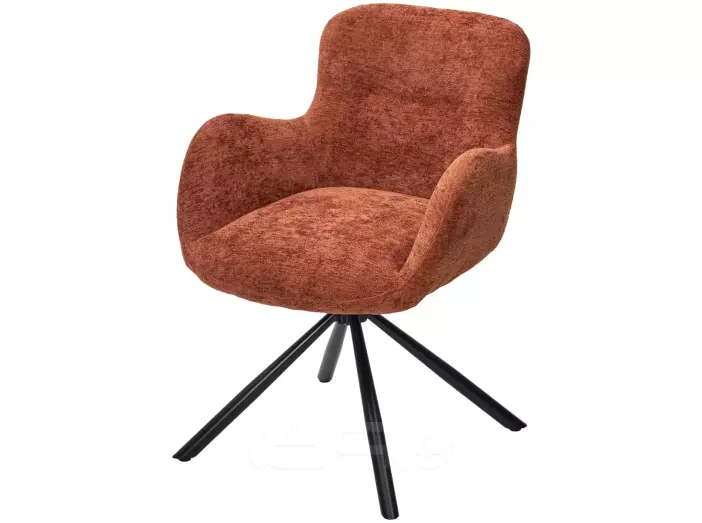 Стул KAROL 180 град. поворот. 3018-09 терракотовый, шенилл/ черный каркас