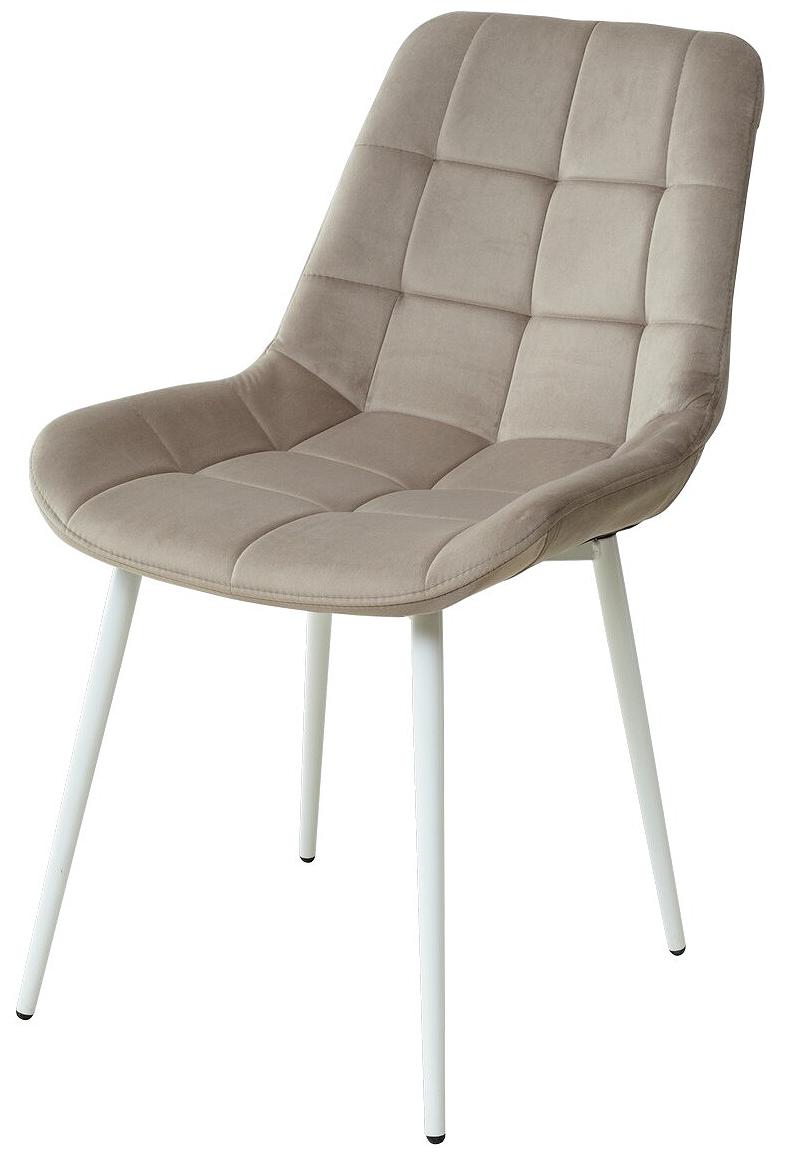 стул comfort 999 pu 613 светло серый экокожа Стул ХОФМАН, цвет светло-коричневый #H61, велюр / белый каркас