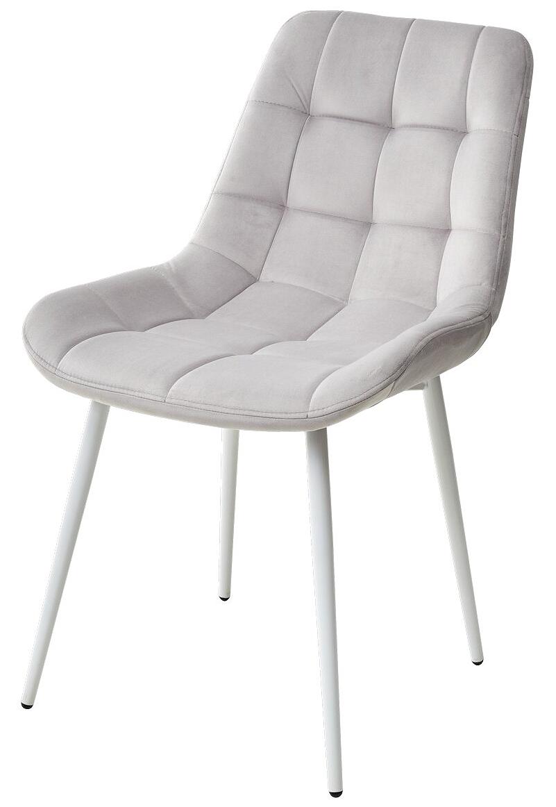 Стул AV 405 ХОФМАН, цвет светло-серый #H09, велюр / белый каркас стул bradex comfort светло серый fr 0745