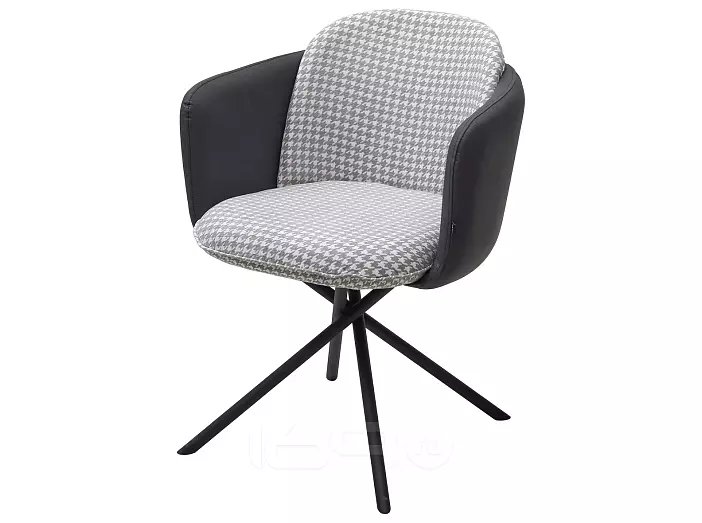 Стул ЛИЛУ ДАНС 180 град. поворотный, УЮТ ГРЕЙ КЛЫК / ORAKUL 998 Темно-серый / Черный каркас, M-City