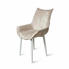 Стул Лофт белый матовый (Краш 01 шампань)