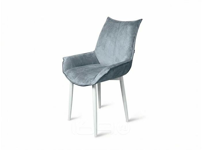 Стул Лофт белый матовый (Краш 10 платина)