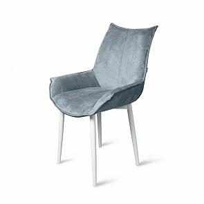 Стул Лофт белый матовый (Краш 10 платина)