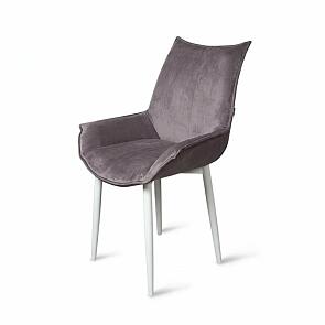 Стул Лофт белый матовый (Краш 12 тауп)