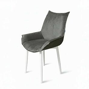 Стул Лофт белый матовый (Velutto 03 капучино)