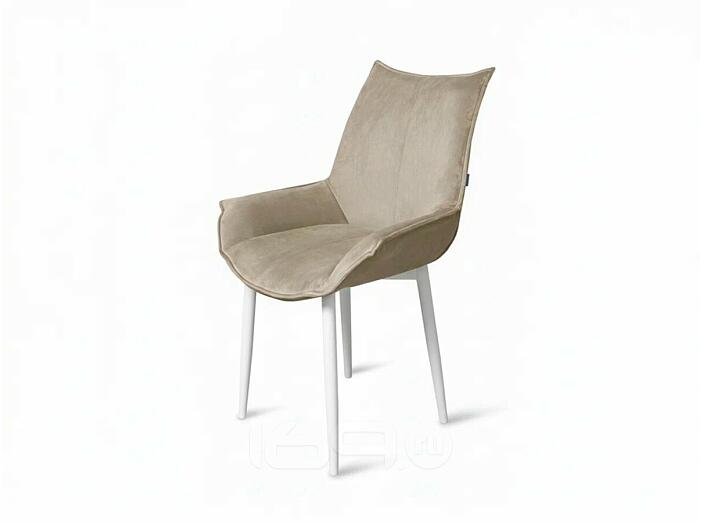 Стул Лофт белый матовый (Velutto 07 бежевый)