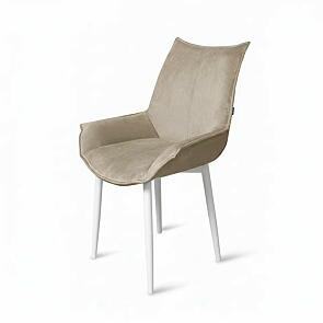 Стул Лофт белый матовый (Velutto 07 бежевый)
