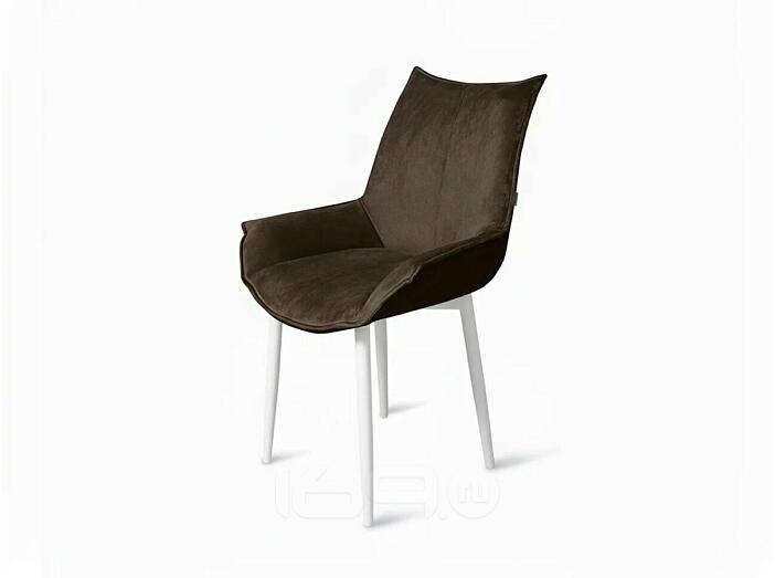 Стул Лофт белый матовый (Velutto 24 шоколад)