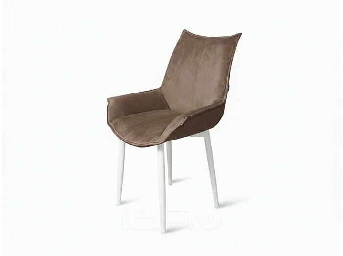 Стул Лофт белый матовый (Velutto 36 какао)