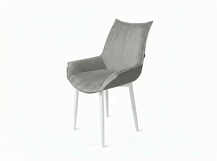 Стул Лофт белый матовый (Velutto 52 серый)