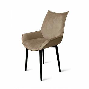 Стул Лофт черный матовый (Velutto 03 капучино)