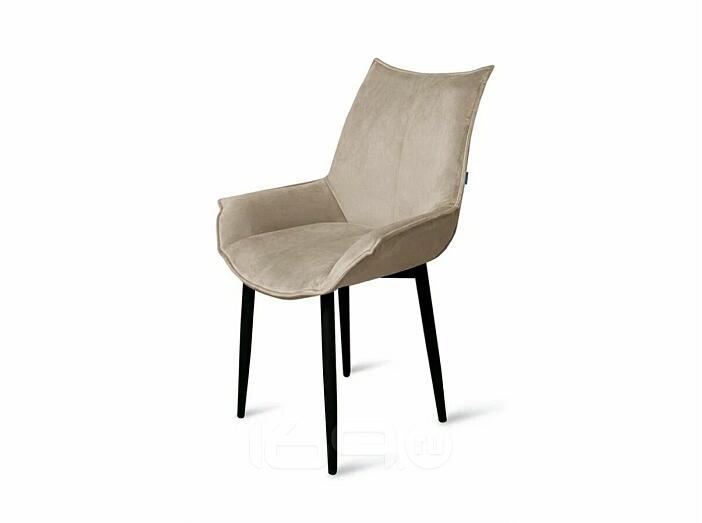 Стул Лофт черный матовый (Velutto 07 бежевый)