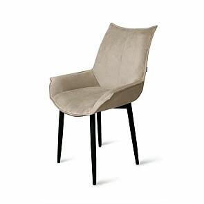 Стул Лофт черный матовый (Velutto 07 бежевый)