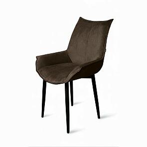 Стул Лофт черный матовый (Velutto 24 шоколад)