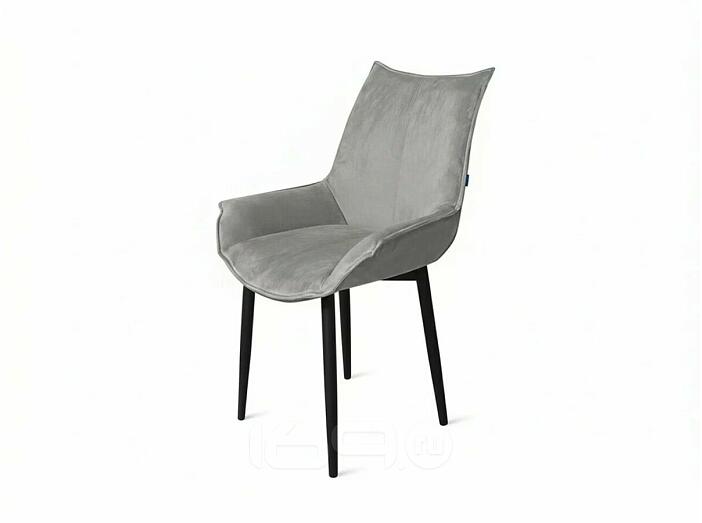 Стул Лофт черный матовый (Velutto 52 серый)