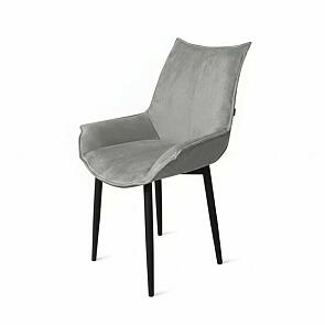 Стул Лофт черный матовый (Velutto 52 серый)