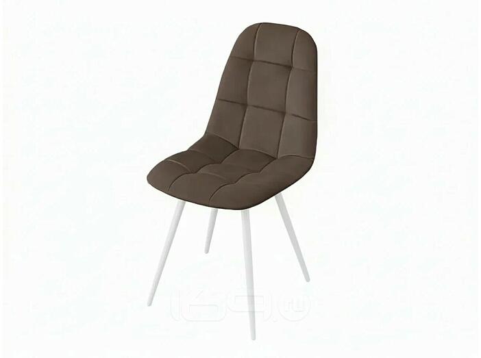Стул Лукас белый матовый (Velutto 24 шоколад)