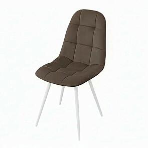 Стул Лукас белый матовый (Velutto 24 шоколад)