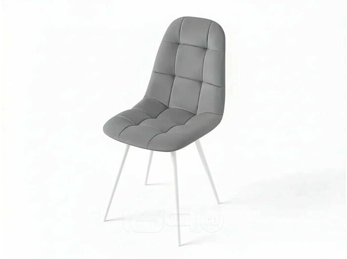 Стул Лукас белый матовый (Velutto 52 серый)