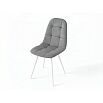 Стул Лукас белый матовый (Velutto 52 серый)