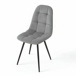 Стул Лукас черный матовый (Velutto 52 серый)