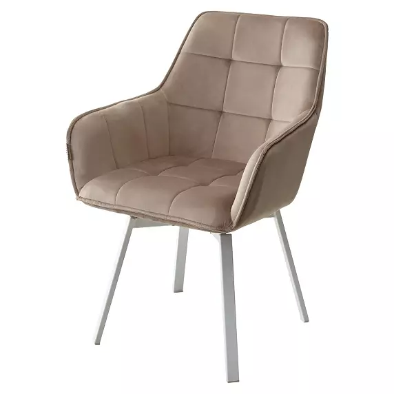 Стул MAVERICK 360 град. поворот. BLUVEL-40 BEIGE/белый каркас