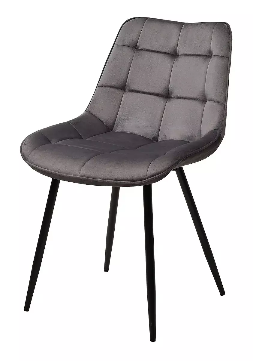 Стул MIAMI G062-40 серый, велюр/чёрный каркас стул amaretto vt5001 7 античный светло серый велюр без пальчикового эффекта чёрный каркас