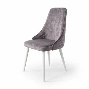 Стул Милан белый матовый (Краш 12 тауп)