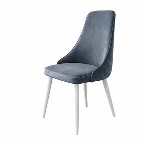 Стул Милан белый матовый (Velutto 32 графит)