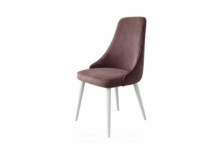 Стул Милан белый матовый (Velutto 36 какао)