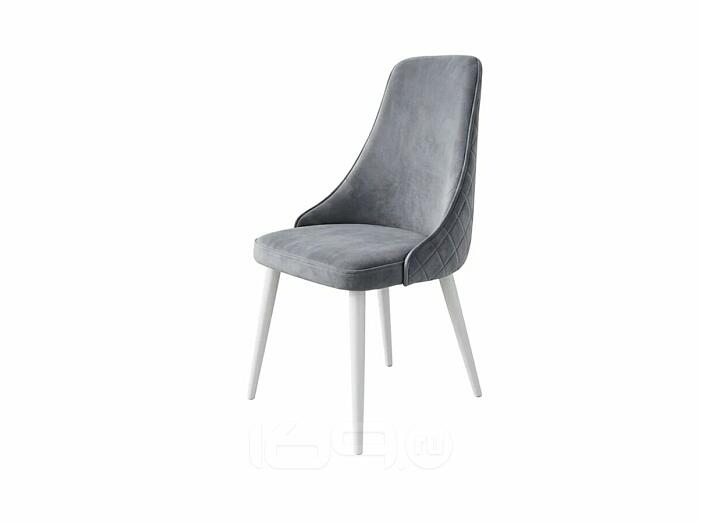 Стул Милан белый матовый (Velutto 52 серый)