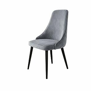 Стул Милан черный матовый (Velutto 52 серый)