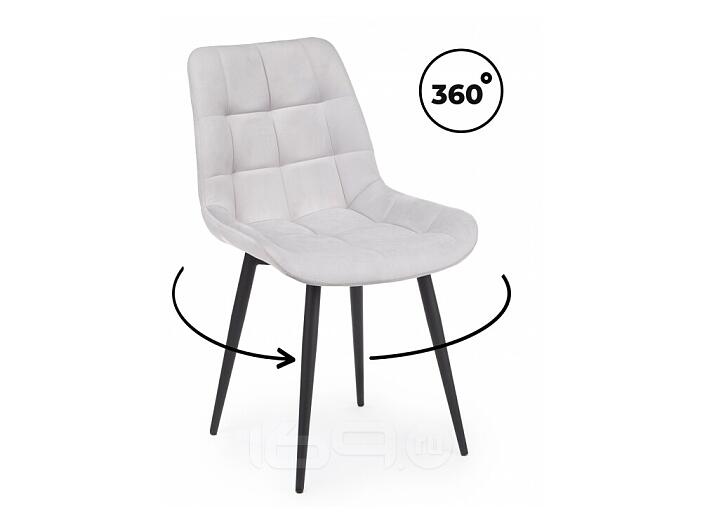 Стул на металлокаркасе Челси 360 К светло-серый (zd 960) / черный