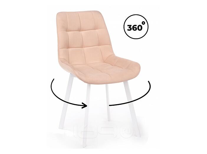 Стул на металлокаркасе Челси 360 П бежевый (zd 210) / белый