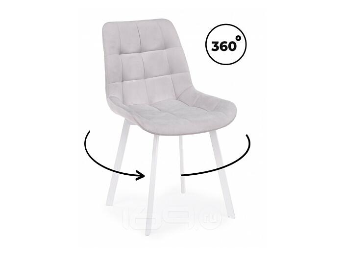 Стул на металлокаркасе Челси 360 П светло-серый (zd 960) / белый