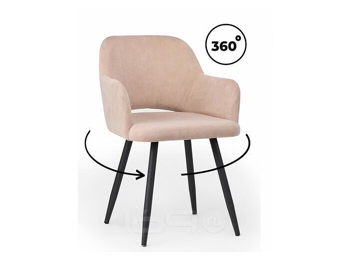 Стул на металлокаркасе Эолин 360 латте (glory 10) / черный