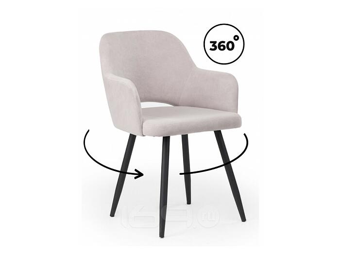 Стул на металлокаркасе Эолин 360 светло-серый (glory 36) / черный