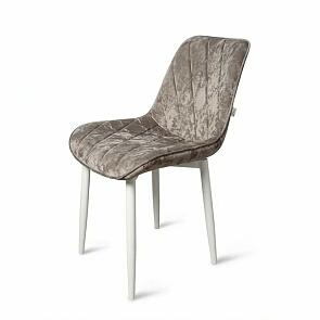 Стул Оскар белый матовый (Краш 05 кашемир)