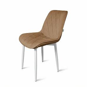 Стул Оскар белый матовый (Velutto 03 капучино)