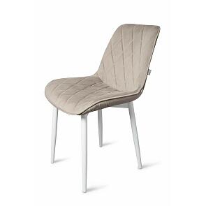 Стул Оскар белый матовый (Velutto 07 бежевый)