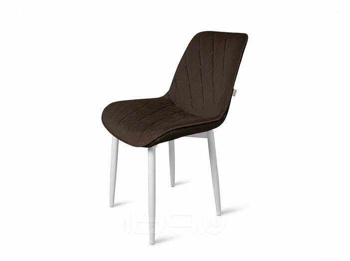 Стул Оскар белый матовый (Velutto 24 шоколад)