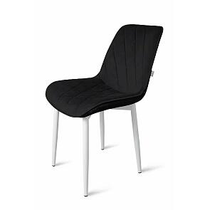 Стул Оскар белый матовый (Velutto 34 черный)