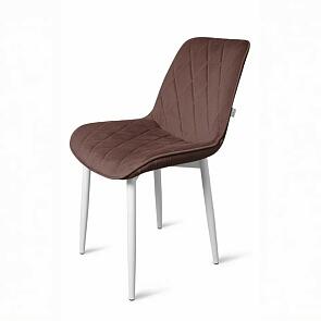 Стул Оскар белый матовый (Velutto 36 какао)