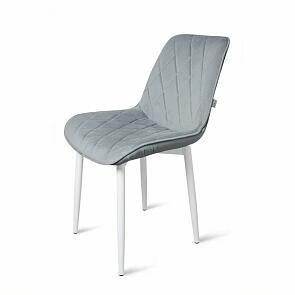 Стул Оскар белый матовый (Velutto 52 серый)