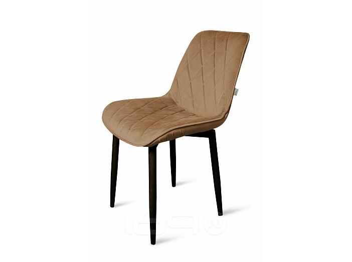 Стул Оскар черный матовый (Velutto 03 капучино)