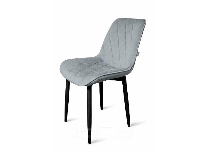 Стул Оскар черный матовый (Velutto 52 серый)