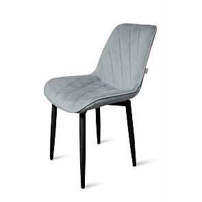 Стул Оскар черный матовый (Velutto 52 серый)