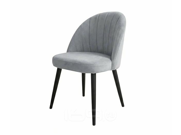 Стул Палермо черный матовый (Velutto 52 серый)