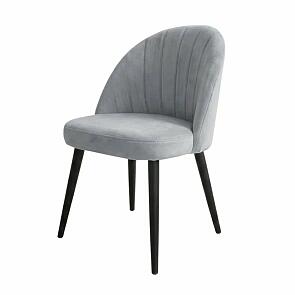 Стул Палермо черный матовый (Velutto 52 серый)